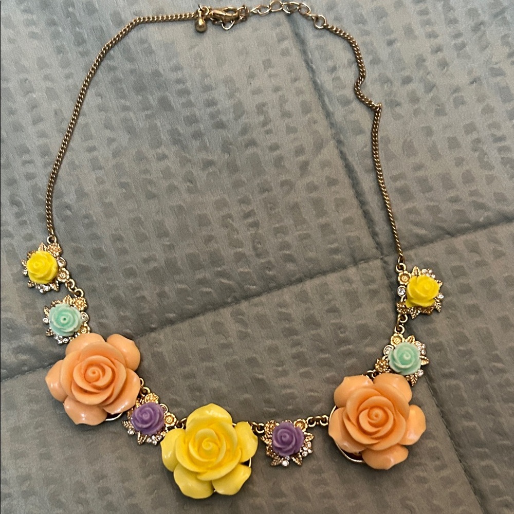 Modcloth Rose Garden Necklace with Yellow and Orange Blooms